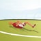 Injured footballer lying on ground illustration