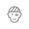 Injured person line outline icon