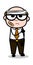 Injured - Retro Cartoon Office old Boss Man Vector Illustration