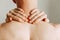 Injuries to the spine and lower back, fatigue at work. Area of the injury, the image on a clean background.