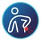 Injury of the back pain icon, concept symptom of back and pelvic injury, and pain.