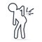 Injury of the back pain icon. Medical concept simple line style