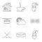 Injury icons set, outline style