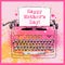 Ink drawing of vintage style typewriter with message Happy Mother`s Day