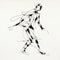 Ink Drawing Of A Walking Man: Tangled Forms In Lois Greenfield Style