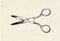 Ink drawn scissors, sewing tool