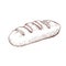 Ink drawn wheat bread isolated on white background. traditional long loaf of bread doodle icon. sketch in vintage
