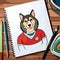 Ink and Inspiration: Wolf\'s Football Sketch