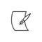 Ink pen and blank paper line icon