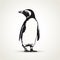 Ink Penguin Silhouette Illustration On Light Background