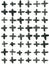 Ink Seamless Cross Pattern. Abstract print with brush strokes. Monochrome hand drawn texture. Artistic tileable