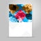 Ink splash banner. Colorful paint waterdrop jpeg illustration. Color concept geometric design