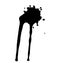 An ink stain with smudges and splashes. Abstract bright vector illustration. The paint drips down in two large drops.