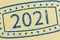 Ink stamp 2021 on beige paper