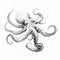 Ink Wash Octopus: A Realistic Yet Stylized Tattoo Motif On White Background