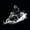 Ink-washed Snowmobile Rider: Streamlined Design With Realistic Hyper-detail