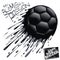 Inked dark soccer ball