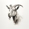 Inked Goat Head Sketch: Realistic Portraiture With Anthropomorphic Animals