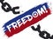 Inked Juneteenth Flag and Broken Chains to Celebrate Freedom, Vector Illustration