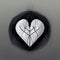 Inkwell passion. Stylized monochrome heart in graphic contrast. Artistic monochromatic heart. AI-generated