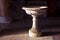 Inlaid marble holy water font in an Italian church Italy - ima