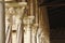 Inlaid marble mosaics on slender columns of the cloister