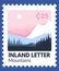 Inland letter with mountains landscape and price
