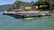 Inland shipping vessel, the YBBS on the Danube River pushing a loaded barge, Wachau Valley, Lower Austria