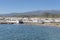 Inland views of the peaceful sleepy town featuring quaint white houses with red rooftops at Abades, Tenerife, Canary Islands