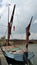 Inland waterways river sailing boat