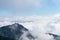 Inland wind farm with the sea of clouds