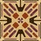 Inlay tile, wooden textured patterns, symmetric decorative ornament in light and dark types of wood, wood art object