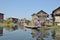 Inle Lake Canoe floating wooden house