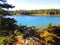 Inlet surrounded by trees seen along Ship Harbor Trail, Maine