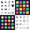 Inline All in One Icons Black & White Color Flat Design Freehand Set