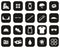 Inline Extreme Sport & Equipment Icons White On Black Flat Design Set Big