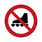 Inline skate forbidden sign - no skating sign - vector illustration