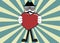 Inlove Hipster cartoon pictogram background2