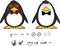 Inlove little penguin baby cartoon expressions set