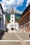 Inner city of old town Eisenerz in Styria, Austria