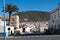 Inner city view towards a small mountain in Sidi Ifni, Morocco