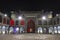 Inner court of the Sherdor madrasah on Registan square in Samarkand at night