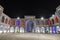 Inner court of the Sherdor madrasah on Registan square in Samarkand at night