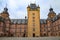 Inner courtyard with Bergfried fighting tower or keep in the Schloss Johannisburg in Aschaffenburg, a famous historic city