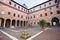 Inner courtyard of The Castle Estense in Ferrara