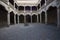 Inner courtyard or cloister of the Casa de las Conchas palace in Salamanca, Spain