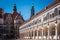 Inner courtyard of Dresdner residenzschloss with colonnade