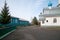 The inner courtyard of the female Iversky Monastery 1623 with the Sestrinsky Corps and the Ascension Church 1737 in the fall.