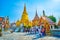 The inner courtyard ogf Grand Palace with golden Phra Siratana Chedi, on May 12 in Bangkok, Thailand