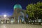 The inner courtyard of the Tillya-Kari madrasah at night